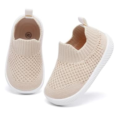 MORENDL Toddler Shoes Baby Walking Sock Shoes Non-Slip Breathable Boys & Girls Sneakers Infant Tennis Shoes Khaki 15-18Months - Image 2