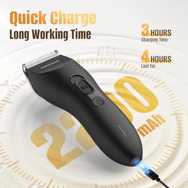 Dog Clippers for Grooming, 2200mAh Dog Shaver Clippers Kit Low Noise, Rechargeable Cordless Electric Trimmer Quiet Hair Clippers Set for Dogs Cats Pets - Image 6