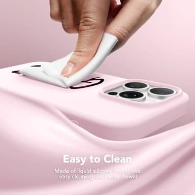 GONEZ Magnetic for iPhone 13 Pro Max Case, Compatible with MagSafe, [Screen Protector + Camera Lens Protector], Silicone Shockproof Anti-Scratch Protective Phone Case 6.7 inch, Chalk Pink - Image 5