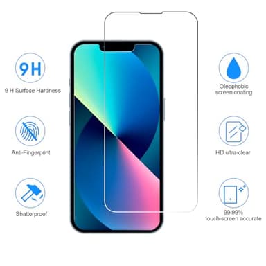 SIBEITU 3 Pack Screen Protector for iPhone 13 with 3 Pack Camera Lens Tempered Glass Protector, 6.1 Inch HD Clear Tempered Glass Film 9H Hardness Full Coverage, Scratch Resistent, No Air Bubbles - Image 2