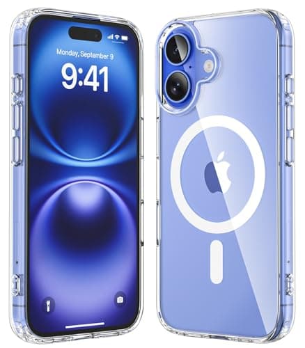 SUCGLES for iPhone 16 Case with MagSafe [Ultra Strong Magnetic] [12FT Military Drop Protection] [Shockproof Bumper] Slim Thin Mag Safe Phone Cover 6.1" for Apple iPhone16 (Clear/Magnet) - Image 1