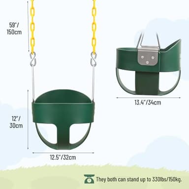 RedSwing High Back Toddler Bucket Swing Seat with Coated Chains, Heavy Duty Kids Swing Seat for Outside, Playground, Backyard, Swing Set Accessories - Image 3