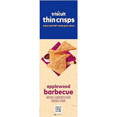 Triscuit Thin Crisps Applewood Barbecue Whole Grain Wheat Crackers, Lunch Snacks, Bulk Snack Crackers, 6-7.1 oz Boxes - Image 15