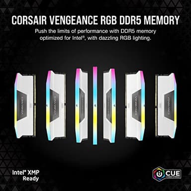CORSAIR VENGEANCE RGB DDR5 RAM 32GB (2x16GB) 6000MHz CL36-44-44-96 1.35V Intel XMP 3.0 Desktop Computer Memory - White (CMH32GX5M2E6000C36W) - Image 2