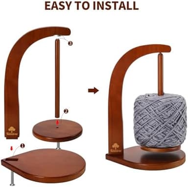 Yarn Holder for Crocheting and Knitting with Upgraded Stronger Magnet, Wooden Yarn Spinner, Magnetic Yarn Ball Holder, Yarn Spindle Dispenser - Image 5