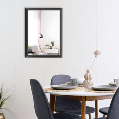 Amorho Black Bathroom Mirror, 24x32 Inch Thick Metal Framed Wall Mirrors for Over Sink, Bedroom, Living Room, Entryway, Rectangle Wall-Mounted Mirrors(Horizontal/Vertical). - Image 8