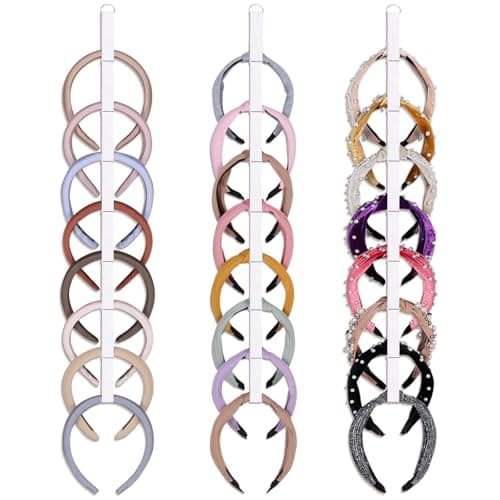 3 PCS Headband Holder Organizer for Girl,Hanging Hairband Storage for Women,White Hair Hoop Display Hair Accessories Organizer Bedroom College Dorm Decor - Image 1