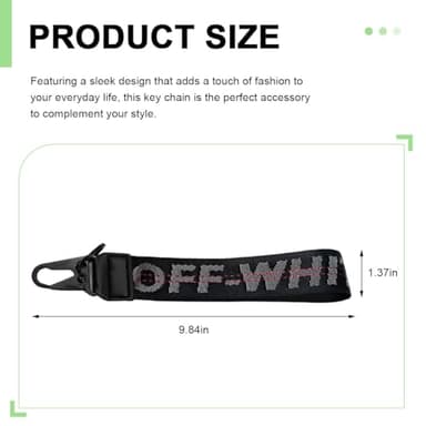 DXNQ Car Keychain, Fabric Keychain Wrist Lanyard, Key Ring for Cars Keys Wallets Jeans Decoration, Car Accessories (Black) - Image 2