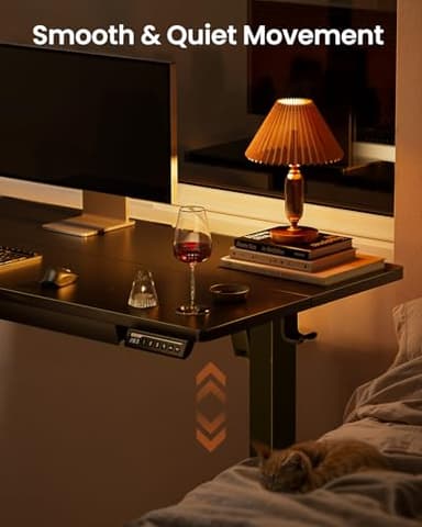 ErGear 55" x 24" Electric Standing Desk with Drawers, Height Adjustable Desk with 4 Preset Heights, Ergonomic Rising Home Office Computer Table with Splice Board, Black - Image 7