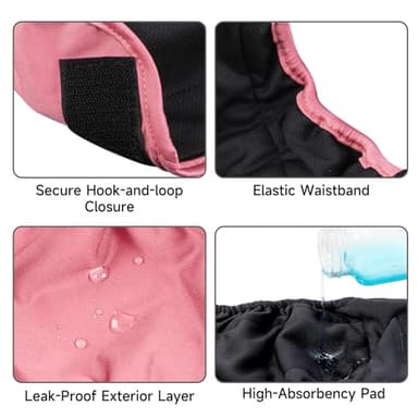 Paw Legend Washable Reusable Female Dog Period Diapers for Heat Doggie Puppy Diapers for Female Dogs (3 Pack,X-Small) - Image 3