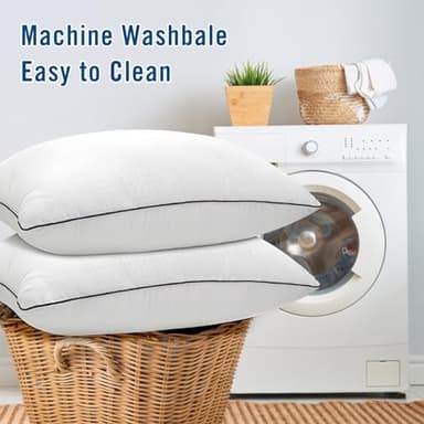 Higoom Standard Size Bed Pillows for Sleeping 4 Pack,Luxury Hotel Pillows,Comfortable and Supportive,Machine Washable,Suitable for Stomach,Back and Side Sleepers. - Image 6