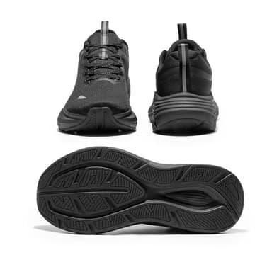 NORTIV 8 Men's Walking Shoes Running Tennis Cushioning ActiveBreeze Non Slip Athletic Gym Workout Comfortable Fashion Sneakers,Size 8.5,All Black,SNWS246M - Image 6