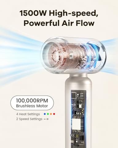 slopehill Travel Dual Voltage Hair Dryer with Diffuser, Ionic Blow Dryer for Women, High-Speed Fast Drying, Compact Lightweight Hair Blow Dryer,Portable Hairdryer European 110-120V/220-240V - Image 7