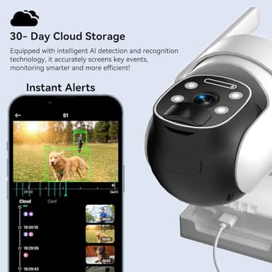 HUEVUE 4G LTE Cellular Security Camera Wireless Outdoor, 2K No WiFi Security Cellular Camera Solar Powered with Color Night Vision, PIR Motion Sensor AI Tracking for Farm/RV - Image 8