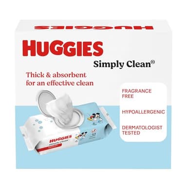 Huggies Simply Clean Unscented Baby Diaper Wipes, 11 Flip-Top Packs (704 Wipes Total), Packaging May Vary - Image 8