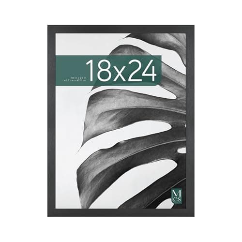 MCS Studio Gallery 18x24 Poster Frame Black Woodgrain, Vertical & Horizontal Wall Hanging Large Picture Frame for Photos, Posters & Art Prints (1-Pack) - Image 1