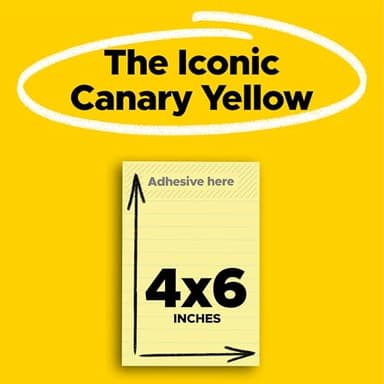 Post-it 100% Recycled Paper Super Sticky Notes, 2X The Sticking Power, 4x6 in, Lined, 4 Pads/Pack, 45 Sheets/Pad, Canary Yellow (4621R-4SSCY) - Image 2