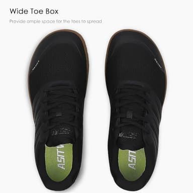 ASITVO Wide Men's Barefoot Zero Drop Sole Minimalist Width Toe Box Walking Shoes Sneakers Size 10.5 TPU No-Sew Upper Cross-Trainer Roat Running Shoes Black Oxford 44 - Image 3