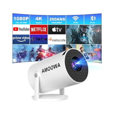 Portable 4K Mini Projector with WiFi and Wireless Bluetooth, Smart Proyector with Android 11, Projector with apps built in, 270° Rotatable, Auto Keystone,35"-130" Screen,Projector 4K Ultra HD - Image 1