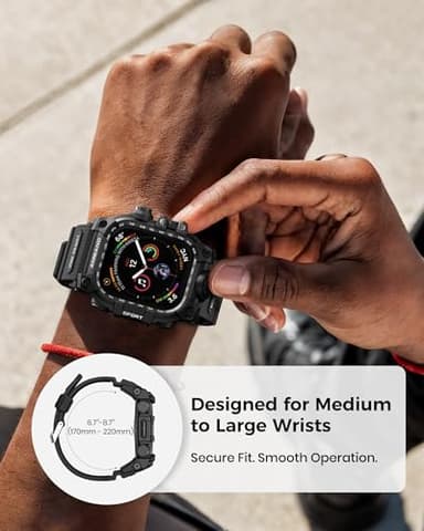 amBand Rugged Case with Band for Apple Watch 44mm, Compatible with iWatch Series SE 3/SE 2nd Generation/SE/6/5/4, Military Grade Shockproof Bumper Cover, Tactical Band for Men, Matte Black - Image 7