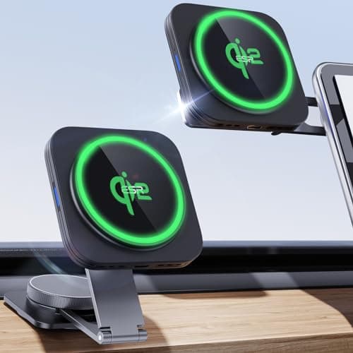 ESR for MagSafe Car Mount Charger, Foldable Dashboard Magnetic Wireless Car Charger, for MagSafe Charging,Tesla Touchscreen Car Phone Holder for iPhone 17/16/15/14/13/12, S25, Pixel 10, Strong Magnets - Image 1