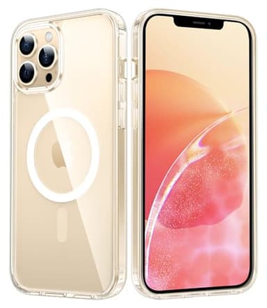 FNTCASE for iPhone 12 Pro-Max Case: Strong Magnetic Anti Yellowing Slim Clear Case | Military Grade Protective & Shockproof Drop Protection Thin Transparent Phone Cover(Q-Clear) - Image 1