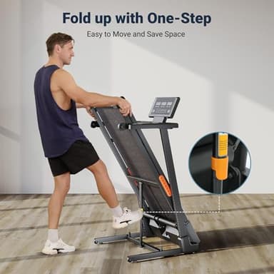 THERUN Treadmill with Incline, 3.0 HP Foldable Treadmills for Home, Brushless Motorized Incline, Treadmill for Home with 0%-12% Auto Incline, 300 LBS Capacity - Image 6