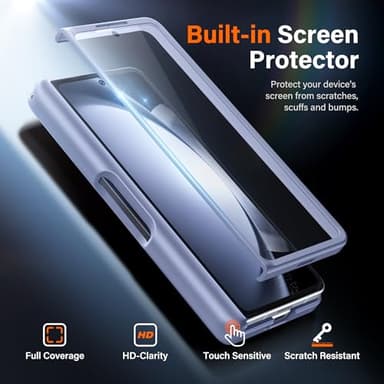 MOBOSI for Z Fold 5 Case with Privacy Screen Protector [Compatible with Magsafe], [Built-in Kickstand&Full Body Hinge Protection] Shockproof Phone Cover for Samsung Galaxy Z Fold5, Gray Blue - Image 8