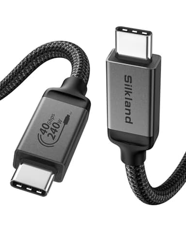 Silkland USB 4 Cable [USB-IF Certified] for Thunderbolt 4 Cable 3.3FT, 40Gbps Data Sync, 8K/5K@60Hz, 240W, USB C Thunderbolt Cable 1M, Compatible for MacBook, SSD, iPhone 17/16, Docking, eGPU, Monitor - Image 1