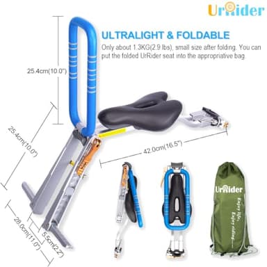 UrRider Child Bike Seat, Front Mount Kids Bike Seat, Fits Mountain Bikes, Hybrid Bikes, Portable, Tool-Free, Quick-Release, Ultra-Light, Toddler Bike Seat for Children 2-6 Years(up to 60lbs) - Image 2