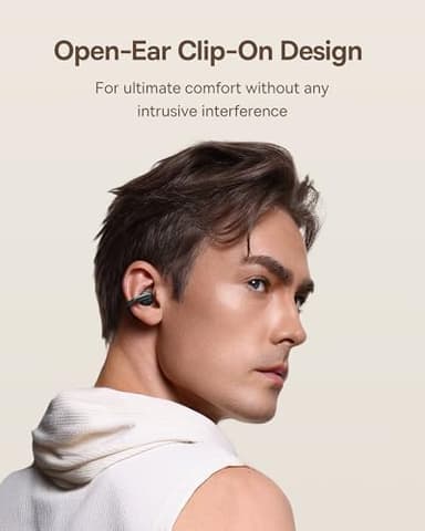 Baseus Bowie MC1 Open Ear Clip-On Earbuds, Adaptive Comfort with Anti-Drop Design, Impactful Sound with Adaptive Bass Boost, Adaptive Noise Cancelling Calls, IP57 Waterproof, 40H Playtime, Lightweight - Image 2