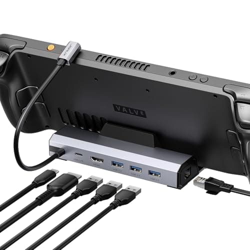 JSAUX Upgraded Docking Station 4K@120Hz for Steam Deck OLED/ROG Ally X/Legion Go (S)/MSi Claw, 6-in-1 Steam Deck Dock with HDMI 2.1, Gigabit Ethernet, 3 USB 3.0, 100W Charge for Steam Deck LCD-HB0603 - Image 1
