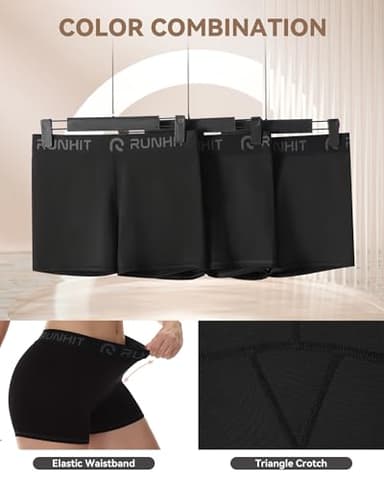 Runhit 3 Pack Compression Shorts for Women High Waisted 3" Volleyball Shorts Womens Spandex Shorts Workout Athletic Yoga Black Black Black L - Image 5