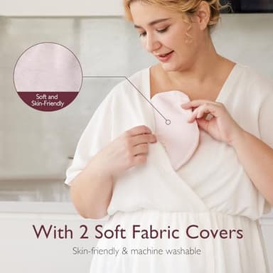 Momcozy Larger Breast Therapy Packs, Hot and Cold Breast Pads with 2 Soft Covers, Breastfeeding Essentials，2 Pack，Pink - Image 5