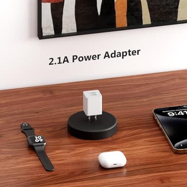 USB Charger Block, 2Pack Portable Chargers Plug, 5V 2.1A Dual USB-A Port Charging Cube,USBA Wall Charge Power Adapter Compatible with iPhone,Android,Garmin Watch,Samsung Watch,PS4 Controller and More - Image 6