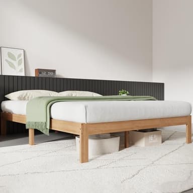 Novilla 12 Inch Wooden Full Size Bed Frame, Classic Solid Wood Platform Bed Frame Full Size, Sturdy Wood Slat Support, No Box Spring Needed, Easy Assembly - Image 7