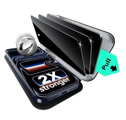 ESR 3 Pack for iPhone 17 Pro Privacy Screen Protector, Military Grade Shatterproof, 9H Hardness, Anti-spy Tempered Glass with UltraFit Tray - Image 1