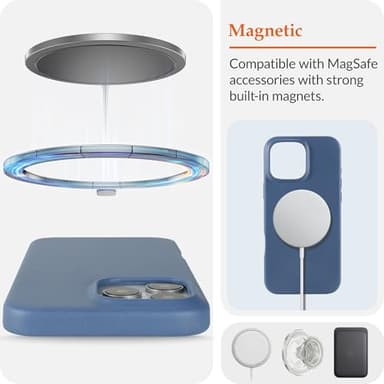 LONLI Edition | Italian Leather - for iPhone 16 Pro - Premium Italian Full Grain Leather Phone Case - Develop Unique Patina - Azure Blue - Image 5