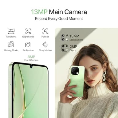 UMIDIGI G9T Unlocked Cell Phone, Dual 4G SIM, 4GB+128GB/1TB TF, Android 14 Smartphone, 6.75" HD+ 90Hz Display, 5000mAh Battery, 18W Fast Charging, 13MP Camera, GPS - Image 4