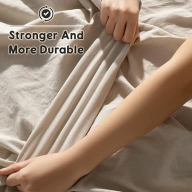 SONORO KATE 100% French Pure Linen Sheets, Breathable and Durable Linen King Size Sheets, Anti-Tear Linen Bed Sheets, Machine Washable, 16 Inch Deep Pocket - 4 Piece (Natural Linen, King) - Image 4