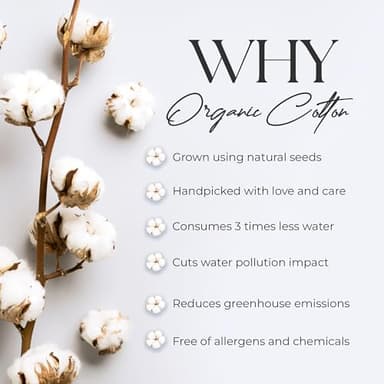 SUPREME ELEGANCE Organic 100% Cotton Queen Sheet Set, 18” Deep Pocket, Snow White | Lightweight, Eco-Friendly Cotton, Percale Softness, Durable & Breathable, Naturally Cooling | All Season Comfort - Image 4