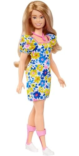 Barbie Fashionistas Doll #208 with Down Syndrome Wearing Floral Dress, Created in Partnership with The National Down Syndrome Society - Image 1