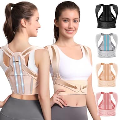Posture Corrector for Women and Men: Improve Posture Correct Hunchback Slouching Invisible Under Clothes - Adjustable Lightweight Upper Back Brace for Neck Shoulder & Upper Back Pain Relief (XS/S Under Bust 26"-37") - Image 1