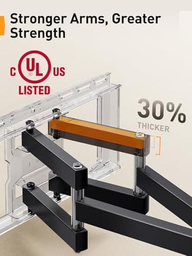 Perlegear UL Listed Full Motion TV Wall Mount for 42-85 inch TVs up to 132 lbs, TV Mount with Dual Articulating Arms, Tool-Free Tilt, Swivel, Extension, Leveling, Max VESA 600x400mm, 16" Studs, PGLF8 - Image 3