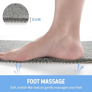 Hargiis Non Slip Bathtub Mat, Anti Slip Shower Mat, Quick Drying Bath Tub Mats, Foot Scrubber Mat, Anti Slip Mat for Tub, Floor, Bathroom, Home, Kitchen, Hotel (Grey 32”x17”) - Image 5