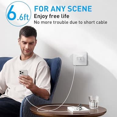 for iPhone 14 13 12 11 Charger Fast Charging [MFi Certified], 3-Pack 20W PD USB C Wall Charger Block with 6.6ft USB C to Lightning Cable Compatible with iPhone 14 Pro Max/Pro/Plus/Mini/iPad & More - Image 7