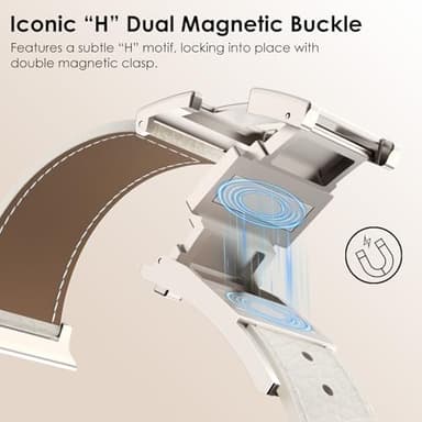 XINGYAS Leather Magnetic Watch Band Compatible with Apple Watch Ultra Band 49mm 46mm 45mm 44mm 42mm 41mm 40mm 38mm Replacement Strap for Women Men iWatch Ultra 3/2/1/SE3/Series 11/10/9/8/7/6/5/4/3/2/1 - Image 3