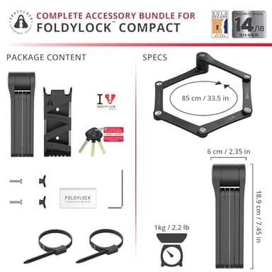 Seatylock FoldyLock Compact Folding Bike Lock - Award Winning Patented Lightweight High Security Bicycle Lock - Heavy Duty Anti Theft Smart Secure Guard with Keys & Case for Bikes or Scooters - Image 6
