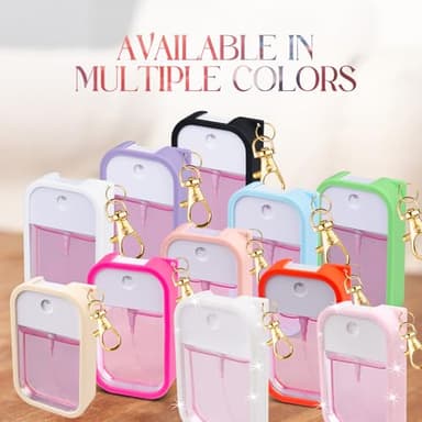 COCGVEL Silicone Case Compatible with Touchland Hand Sanitizer Spray, Protective Case with Keychain for Power Mist and Glow Mist 1 fl oz, Hand Sanitizer Spray Accessory (Purple, 1 Pack) - Image 2