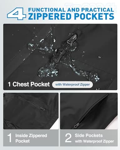 33,000ft Packable Rain Jacket Women Lightweight Waterproof Raincoat with Hood Cycling Bike Jacket Windbreaker - Image 3